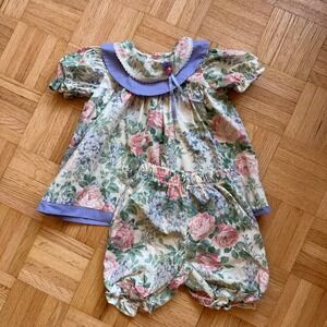 VTG Little Miracles Floral Tunic and Bloomers Set 18M Pink Purple Rose Canada